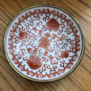 Japanese Porcelain Ware Bowl Wrapped Brass Bottom